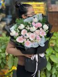 Bó hoa tốt nghiệp cúc ping pong | Graduation Bouquet tone hồng đen G103