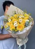 Bó hoa hồng vàng mix hoạ mi & lan vũ nữ – tone vàng tươi trẻ G43