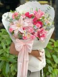 Bó hoa cẩm tú cầu hồng mix ly & hồng pastel – tone ngọt sang G16