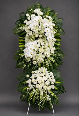 Kệ Hoa Chia Buồn Lan Hồ Điệp Trắng | Lời Tiễn Biệt G174