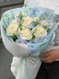 Bó Hồng Trắng Xanh | Blue Whisper