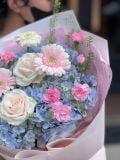 Bó hoa baby blue – cẩm tú cầu xanh mix hồng kem pastel G11