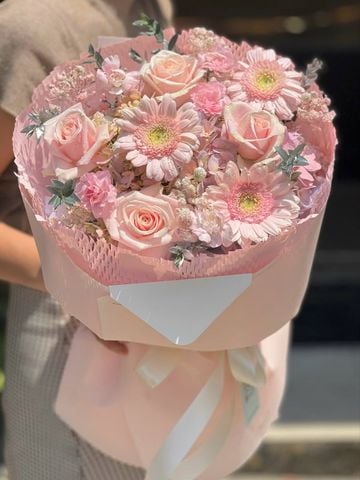Bó hoa pastel ngọt ngào | Pink Daisy Garden G100