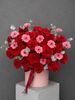 Hộp hoa hồng đỏ & đồng tiền hồng | Rosy Love G145