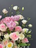 Hộp hoa tone hồng pastel – tulip, cẩm tú cầu & cát tường G45