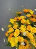 Giỏ hoa hướng dương mix hồng vàng & tulip vàng G21