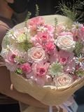Bó hoa hồng pastel mix cúc tana – tone hồng ngọt ngào G12