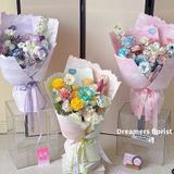 Set 5 Tờ Giấy Gói Hoa Vẽ Cát Chảy