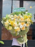 Bó hoa sinh nhật tone xanh kem | Cream Garden Bouquet G104