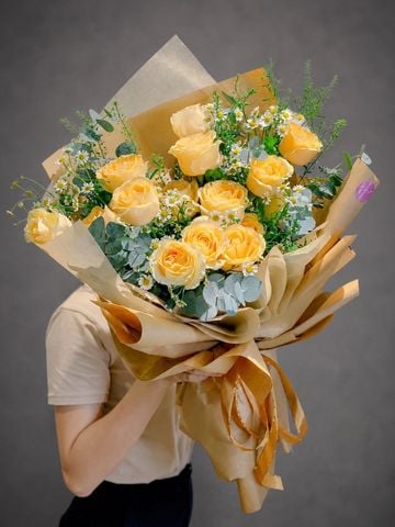 Bó Hồng Champagne | Golden Daisy Garden G98