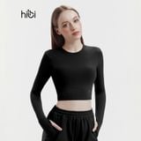  Áo Tập Yoga Gym Hibi Sports CR832 Kiểu Tay Dài Cổ Tròn, Kèm Mút Ngực 