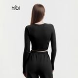  Áo Tập Yoga Gym Hibi Sports CR832 Kiểu Tay Dài Cổ Tròn, Kèm Mút Ngực 