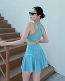  Váy thể thao Hibi Sports SK008 dáng xòe, phối né trắng hai bên phù hợp tập Pickleball, Tennis 