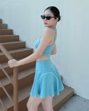  Váy thể thao Hibi Sports SK008 dáng xòe, phối né trắng hai bên phù hợp tập Pickleball, Tennis 