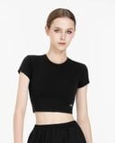  Áo Croptop Ngắn Tay Tập Yoga Gym Hibi Sports Cr814 Kiểu Basic, Kèm Mút Ngực 