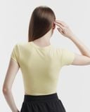  Áo Croptop Ngắn Tay Tập Yoga Gym Hibi Sports Cr814 Kiểu Basic, Kèm Mút Ngực 