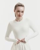  Áo Tập Yoga Gym Hibi Sports CR832 Kiểu Tay Dài Cổ Tròn, Kèm Mút Ngực 