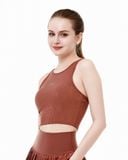  Áo croptop tập Yoga Gym Hibi Sports CR838, kiểu 4 dây đan vải thun gân, kèm mút ngực 
