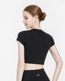  Áo croptop tập Yoga Gym Hibi Sports CR842 kiểu croptop có tay phối 2 bên, chất vải Hi Fabric, kèm mút ngực 