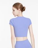  Áo croptop tập Yoga Gym Hibi Sports CR842 kiểu croptop có tay phối 2 bên, chất vải Hi Fabric, kèm mút ngực 