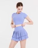  Váy Tập Pickleball Hibi Sports SK003, Kiểu Xếp Ly 2 Tầng, Chất Vải Xi Fabric Cao Cấp 