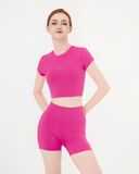  Áo croptop tập Yoga Gym Hibi Sports CR842 kiểu croptop có tay phối 2 bên, chất vải Hi Fabric, kèm mút ngực 