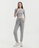  Áo croptop tập Yoga Hibi Sports CR847 kiểu tay lửng phối 2 dây cách điệu, kèm mút ngực 