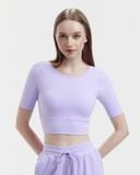  Áo croptop tập Yoga Hibi Sports CR847 kiểu tay lửng phối 2 dây cách điệu, kèm mút ngực 