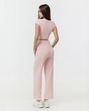  Áo croptop tập Yoga Gym Luxury Hibi Sports CR852 kiểu cổ tròn có đường phối, chất vải Rib cao cấp, kèm mút ngực 