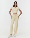  Áo croptop tập Yoga Gym Luxury Hibi Sports CR852 kiểu cổ tròn có đường phối, chất vải Rib cao cấp, kèm mút ngực 