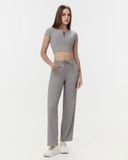  Áo croptop tập Yoga Gym Luxury Hibi Sports CR853 kiểu cổ tròn xẻ V, chất vải Rib cao cấp, kèm mút ngực 