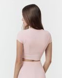  Áo croptop tập Yoga Gym Luxury Hibi Sports CR853 kiểu cổ tròn xẻ V, chất vải Rib cao cấp, kèm mút ngực 