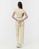  Áo croptop tập Yoga Gym Luxury Hibi Sports CR853 kiểu cổ tròn xẻ V, chất vải Rib cao cấp, kèm mút ngực 