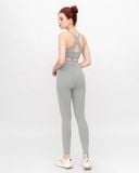  Set Đồ Tập Yoga Luxury Hibi Sports H138 - Áo Bra Khoét Lưng Tam Giác - Kèm Mút Ngực 