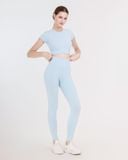  Set Đồ Tập Yoga Gym Luxury Hibi Sports H147 Kiểu Áo Croptop Có Tay Kèm Mút Ngực, Chất Vải Hi Fabric 