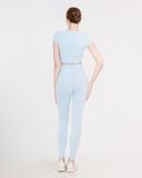  Set Đồ Tập Yoga Gym Luxury Hibi Sports H147 Kiểu Áo Croptop Có Tay Kèm Mút Ngực, Chất Vải Hi Fabric 