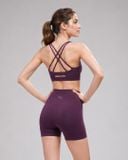  Set Đồ Tập Yoga Gym Hibi Sports H148 Áo Bra 4 Dây Thun Ngang, Kèm Mút Ngực 