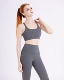  Set Đồ Tập Yoga Gym Hibi Sports H152 Kiểu Áo Bra Phối V, Lưng Xoắn Nơ, Kèm Mút Ngực 