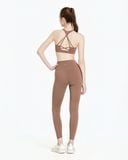  Set Đồ Tập Yoga Gym Hibi Sports H161 Kiểu 4 Dây Đan Nơ Cổ Tròn, Kèm Mút Ngực 