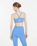  Set Đồ Tập Yoga Luxury Hibi Sports H184 kiểu áo bra 2 dây khoét lưng cách điệu kèm mút ngực, chất vải Hi Fabric 