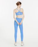  Set Đồ Tập Yoga Luxury Hibi Sports H184 kiểu áo bra 2 dây khoét lưng cách điệu kèm mút ngực, chất vải Hi Fabric 