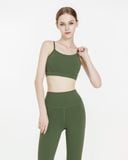  Set Đồ Tập Yoga Luxury Hibi Sports H184 kiểu áo bra 2 dây khoét lưng cách điệu kèm mút ngực, chất vải Hi Fabric 