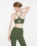  Set Đồ Tập Yoga Luxury Hibi Sports H184 kiểu áo bra 2 dây khoét lưng cách điệu kèm mút ngực, chất vải Hi Fabric 