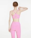  Set Đồ Tập Yoga Luxury Hibi Sports H184 kiểu áo bra 2 dây khoét lưng cách điệu kèm mút ngực, chất vải Hi Fabric 