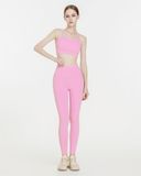  Set Đồ Tập Yoga Luxury Hibi Sports H184 kiểu áo bra 2 dây khoét lưng cách điệu kèm mút ngực, chất vải Hi Fabric 