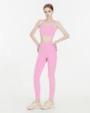  Set Đồ Tập Yoga Luxury Hibi Sports H184 kiểu áo bra 2 dây khoét lưng cách điệu kèm mút ngực, chất vải Hi Fabric 