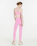  Set Đồ Tập Yoga Luxury Hibi Sports H184 kiểu áo bra 2 dây khoét lưng cách điệu kèm mút ngực, chất vải Hi Fabric 