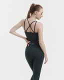  Set đồ tập Yoga Luxury Hibi Sports H186 kiểu áo croptop 4 dây đan chéo, kèm mút ngực, chất vải Hi Fabric 