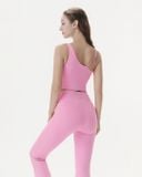  Set đồ tập Yoga Pilates Hibi Sports H188 kiểu áo croptop cổ tim quần ống loe xẻ trước, kèm mút 