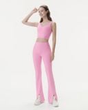  Set đồ tập Yoga Pilates Hibi Sports H188 kiểu áo croptop cổ tim quần ống loe xẻ trước, kèm mút 